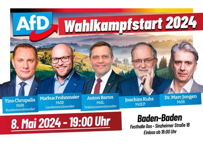 Event-Flyer AfD Wahlkampfstart 2024 am 08.05.2024 in Baden-Baden-Oos mit Tino Chrupalla